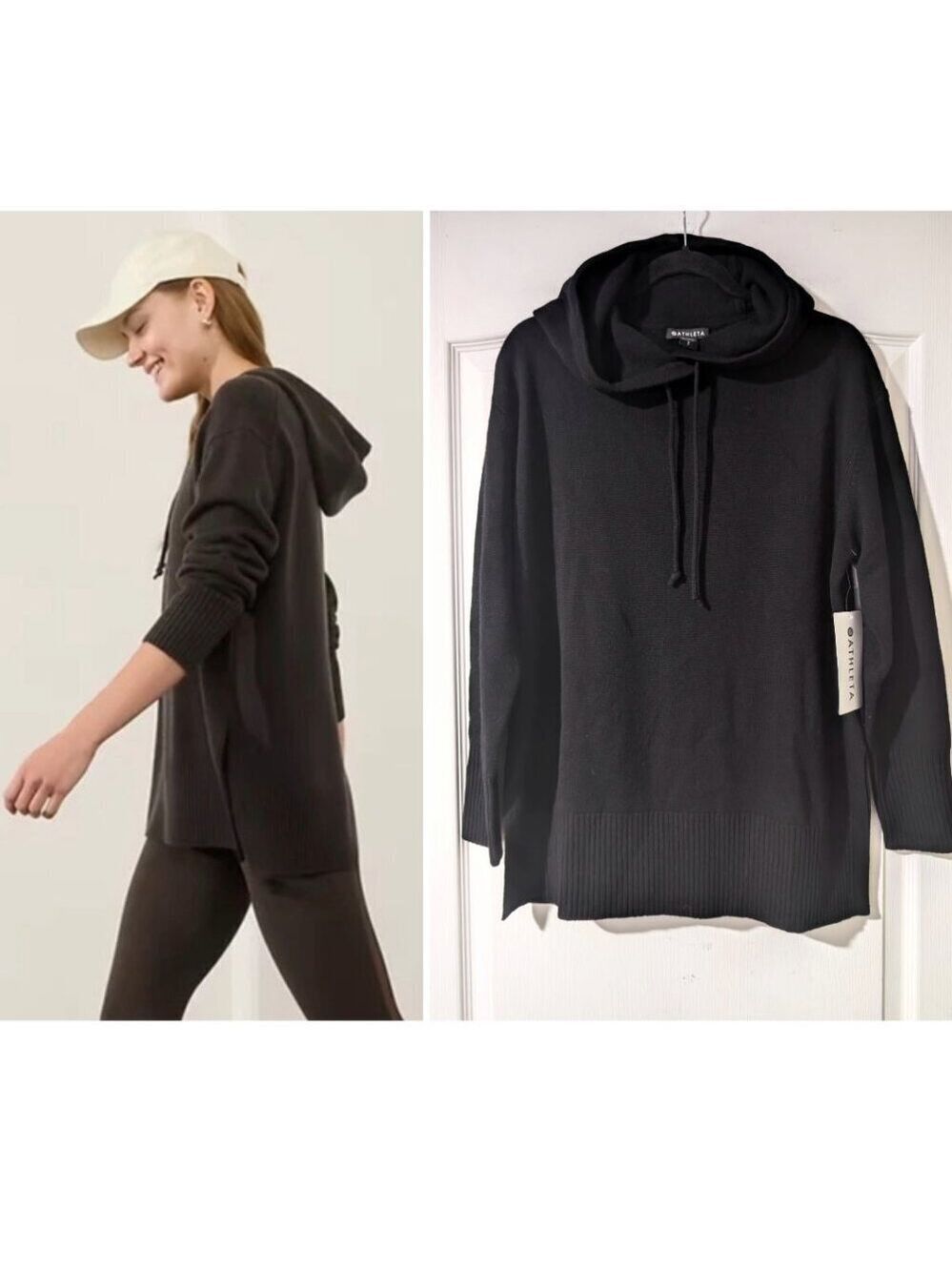 Athleta | Alpine Wool-Cashmere Hoodie Sweater In Black